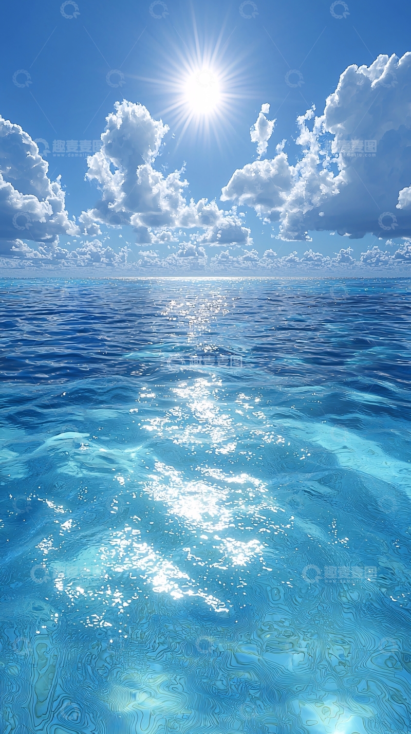 高清大图下载【趣麦麦图】阳光明媚的大海