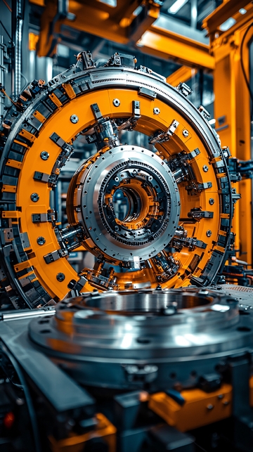 精密机械结构的特写