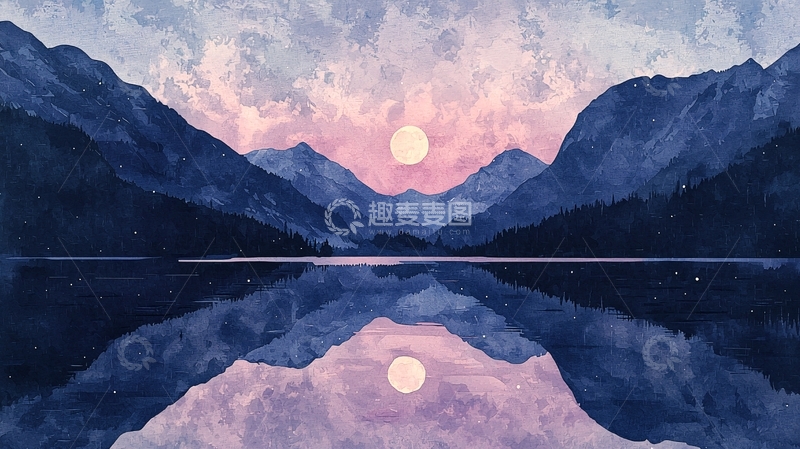 高清大图下载【趣麦麦图】水墨山水画303