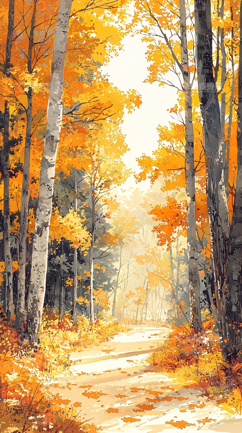 高清大图下载【趣麦麦图】秋日森林小路