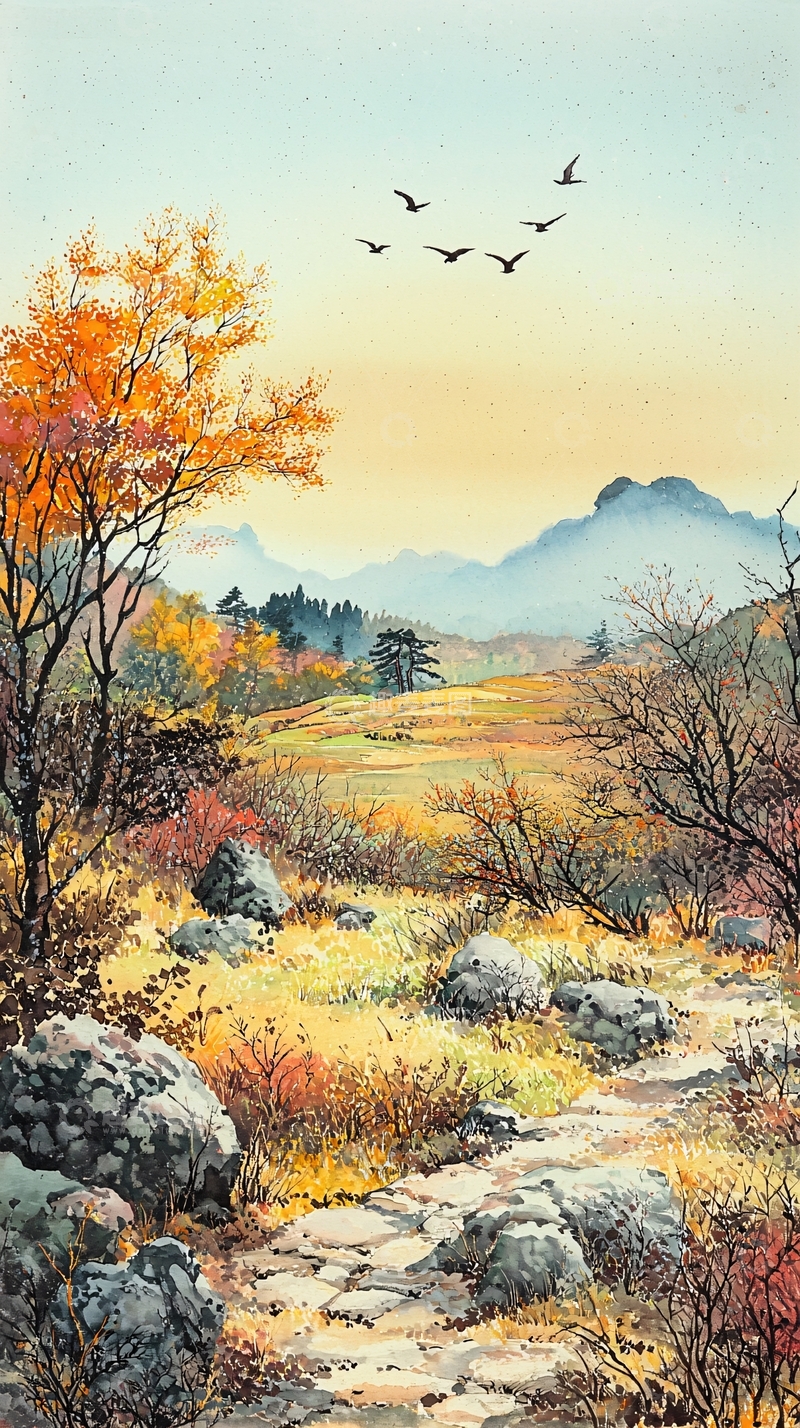 高清大图下载【趣麦麦图】秋日山间小路