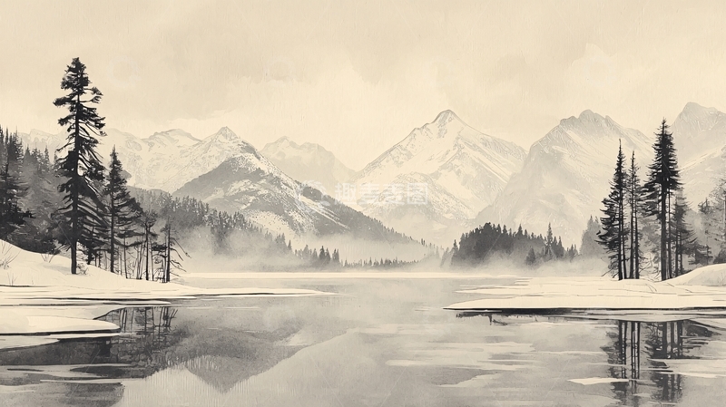 高清大图下载【趣麦麦图】水墨画山水