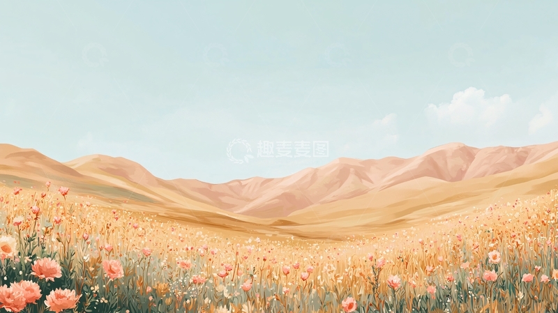 高清大图下载【趣麦麦图】温柔治愈系山谷花田