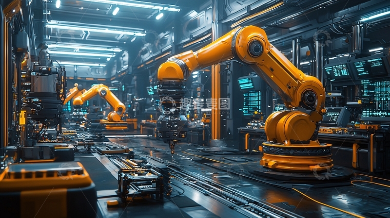 高清大图下载【趣麦麦图】工业机器人工作场景