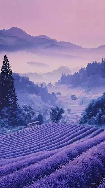 紫色薰衣草田园风光