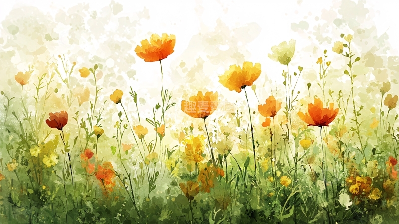 高清大图下载【趣麦麦图】水彩花田