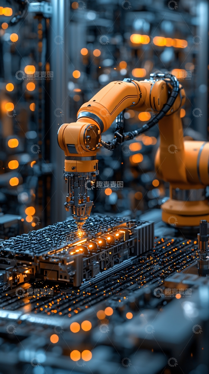 高清大图下载【趣麦麦图】工业机械臂精准操作
