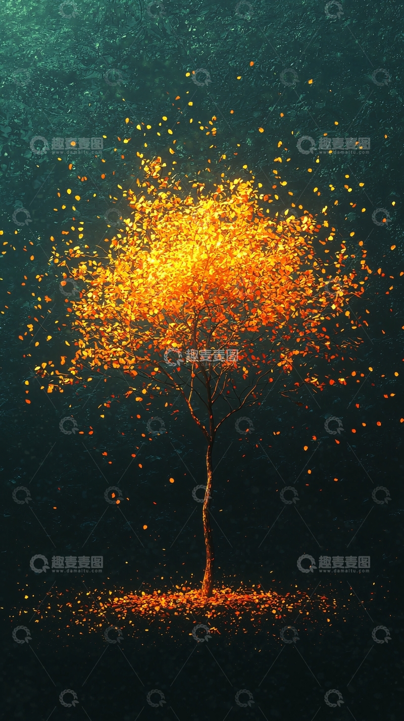 高清大图下载【趣麦麦图】金色树木