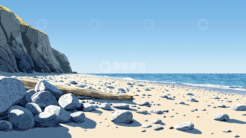 高清大图下载【趣麦麦图】海滩岩石