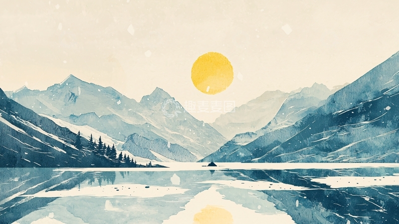 高清大图下载【趣麦麦图】水彩山水画