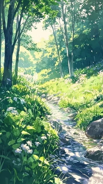 阳光森林小溪
