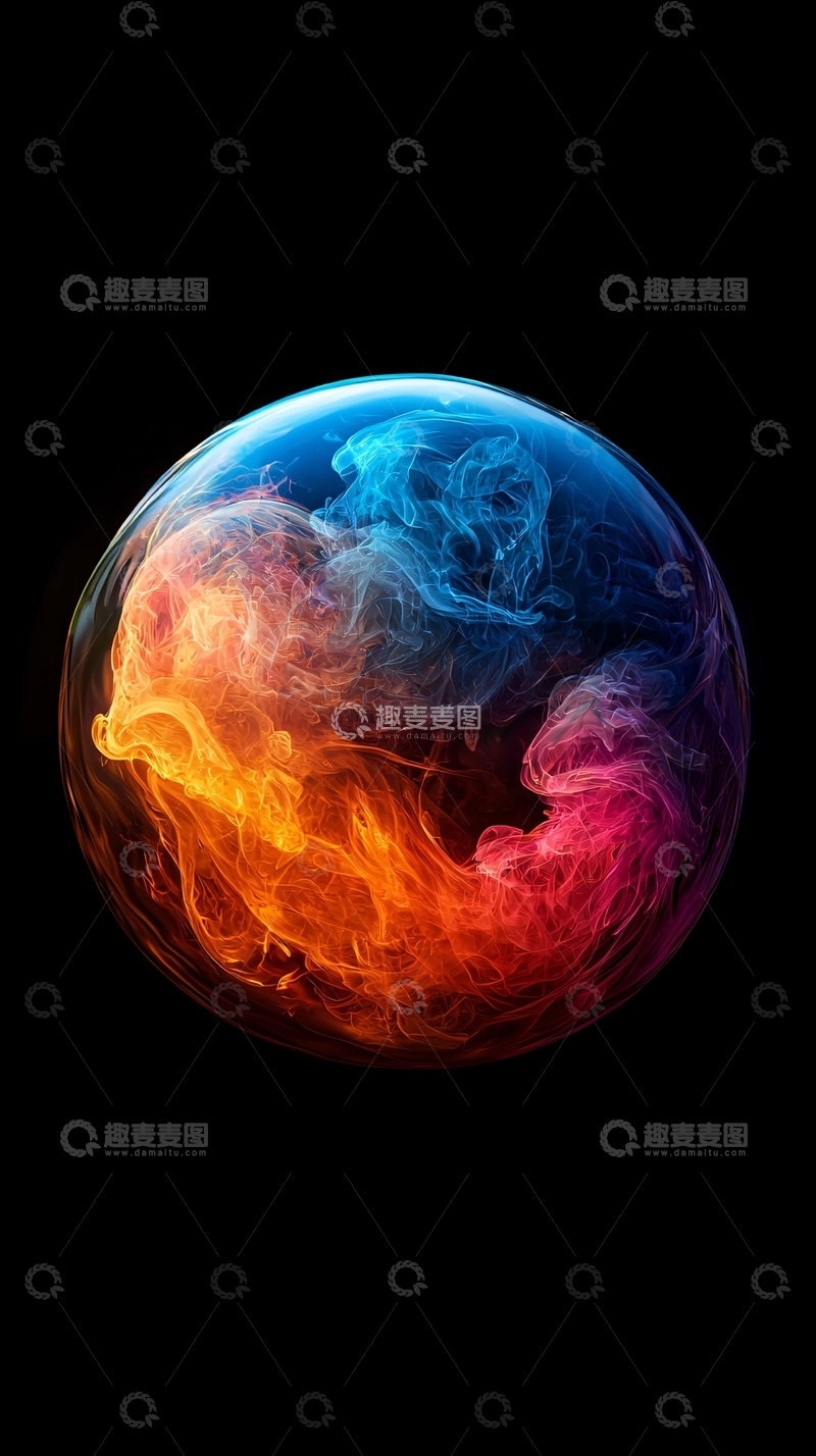 高清大图下载【趣麦麦图】色彩交融的球体
