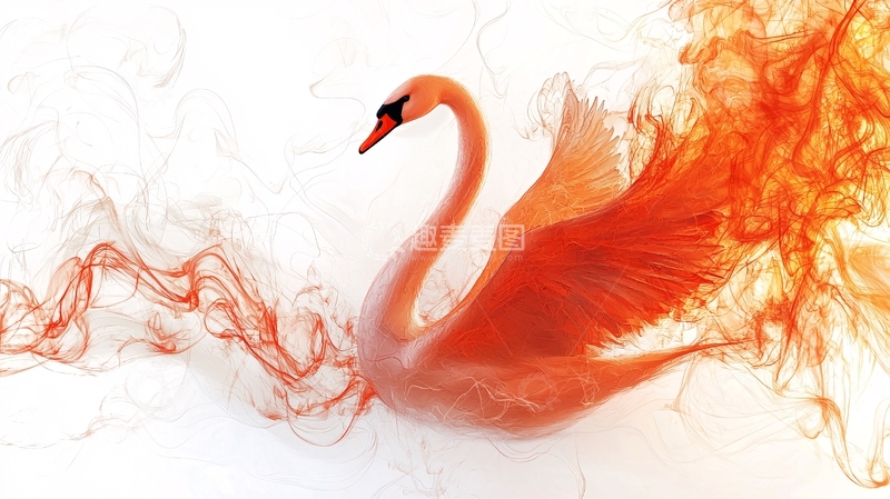 高清大图下载【趣麦麦图】火焰天鹅