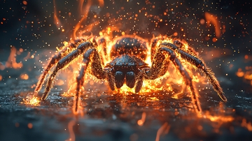 燃烧的蜘蛛特写