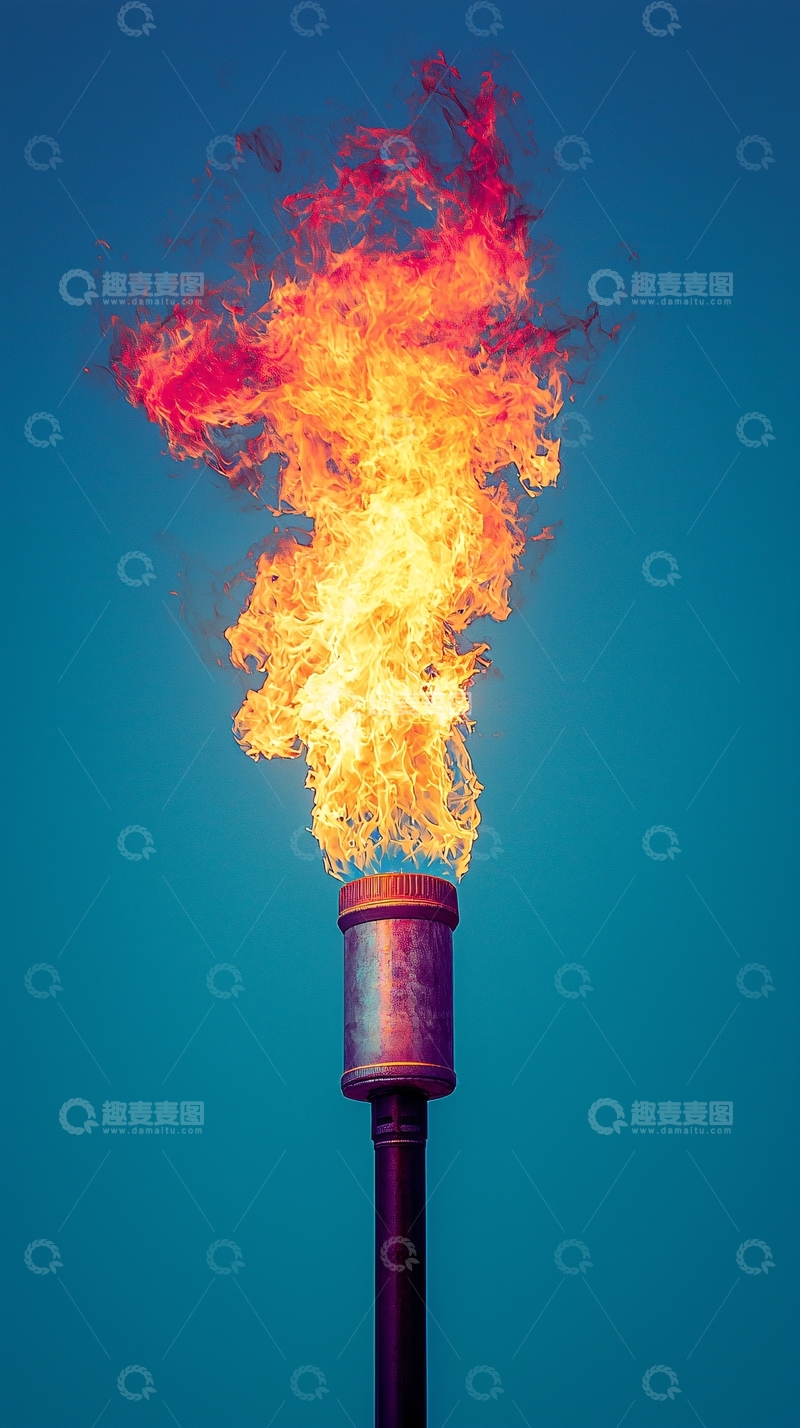 高清大图下载【趣麦麦图】燃烧的火焰冲向天空