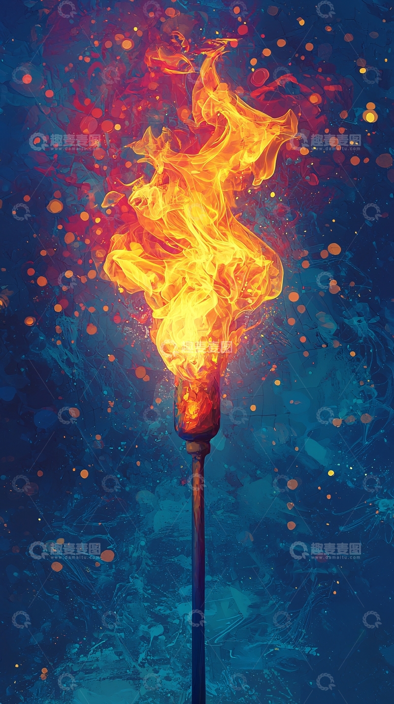 高清大图下载【趣麦麦图】燃烧的火炬