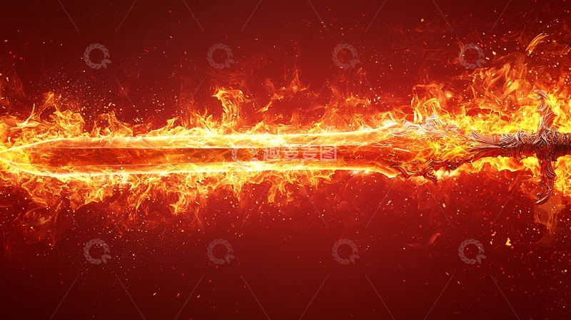 高清大图下载【趣麦麦图】燃烧的火焰剑