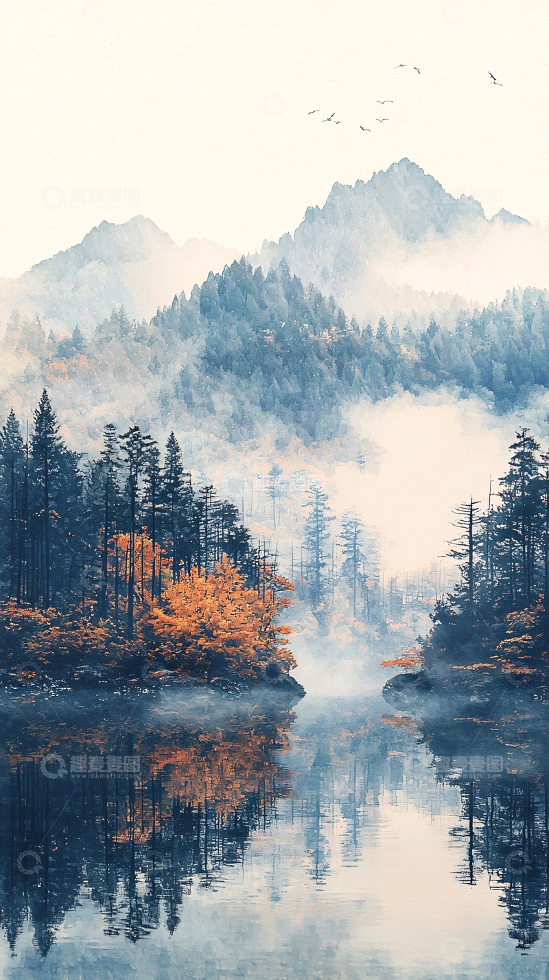 高清大图下载【趣麦麦图】水墨画山水