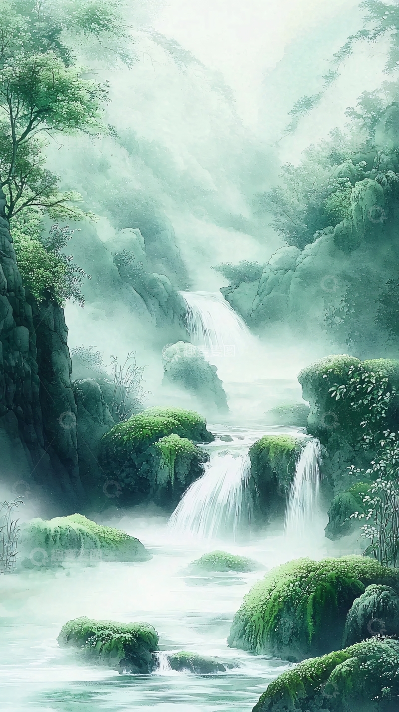 高清大图下载【趣麦麦图】水墨画山水