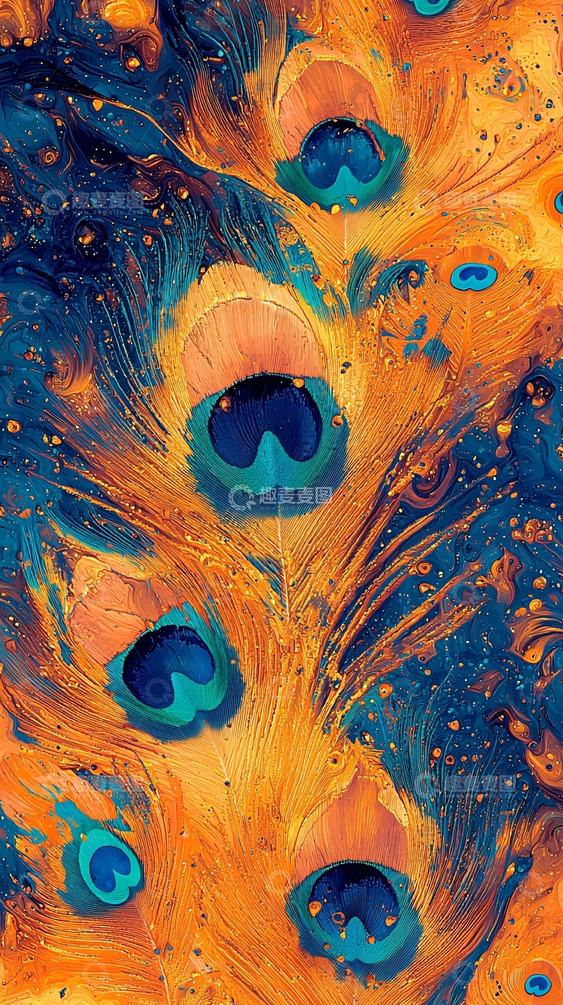 高清大图下载【趣麦麦图】孔雀羽毛抽象艺术