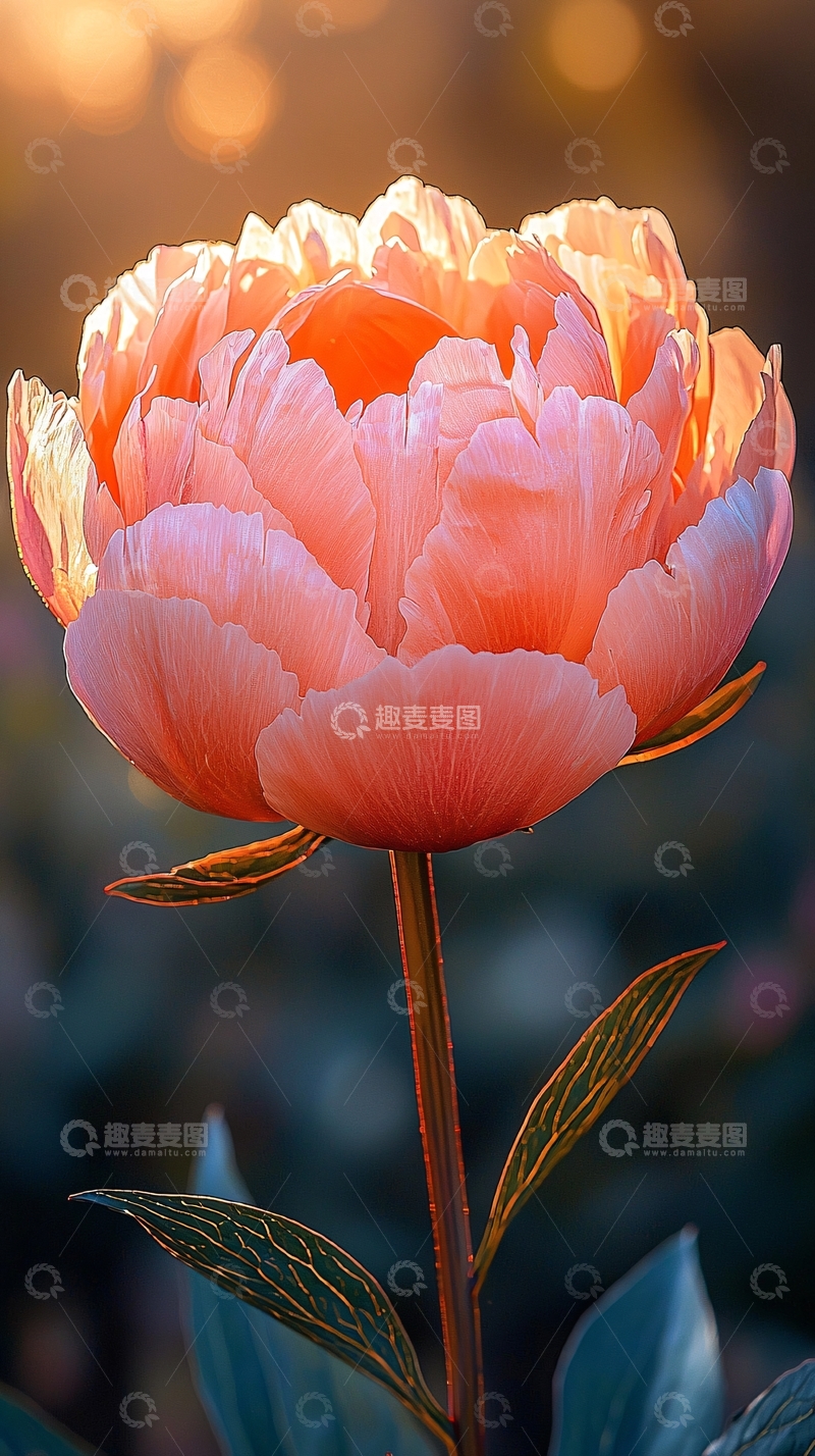 高清大图下载【趣麦麦图】粉色牡丹花特写