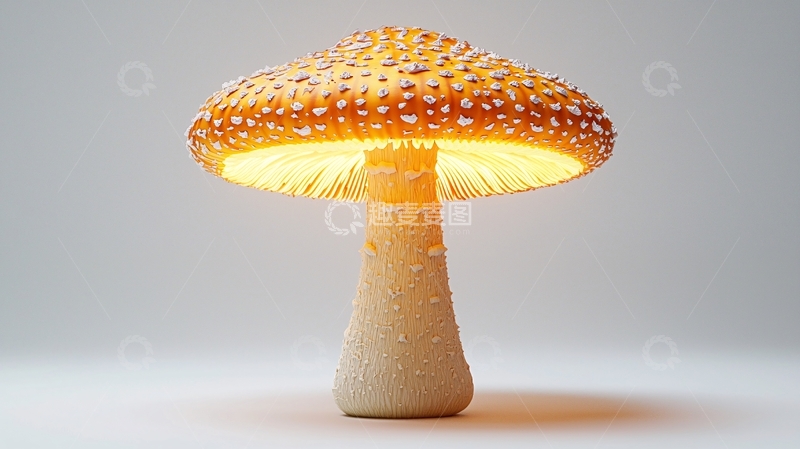 高清大图下载【趣麦麦图】发光蘑菇台灯
