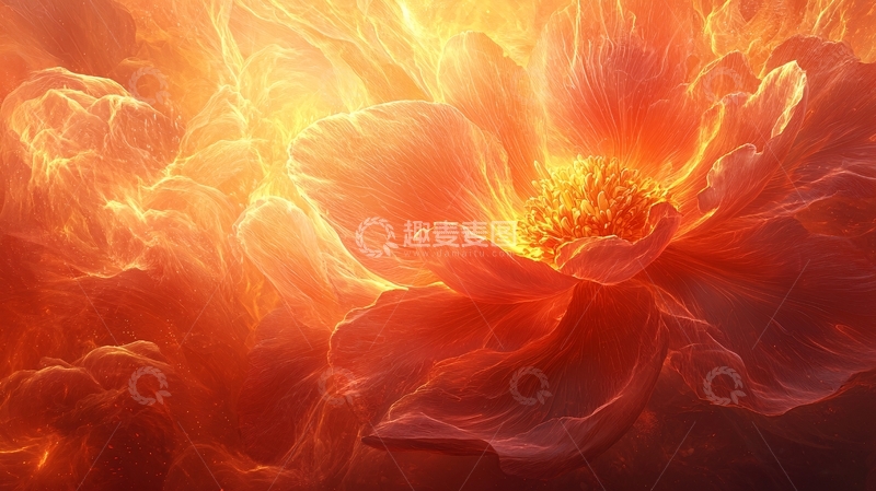 高清大图下载【趣麦麦图】火焰般的抽象花朵