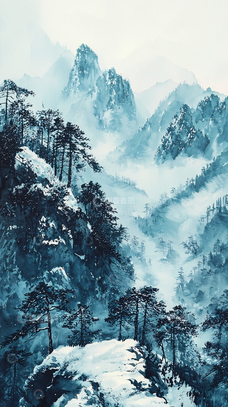 高清大图下载【趣麦麦图】水墨画山水