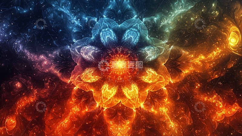 高清大图下载【趣麦麦图】绚丽色彩的对称图案