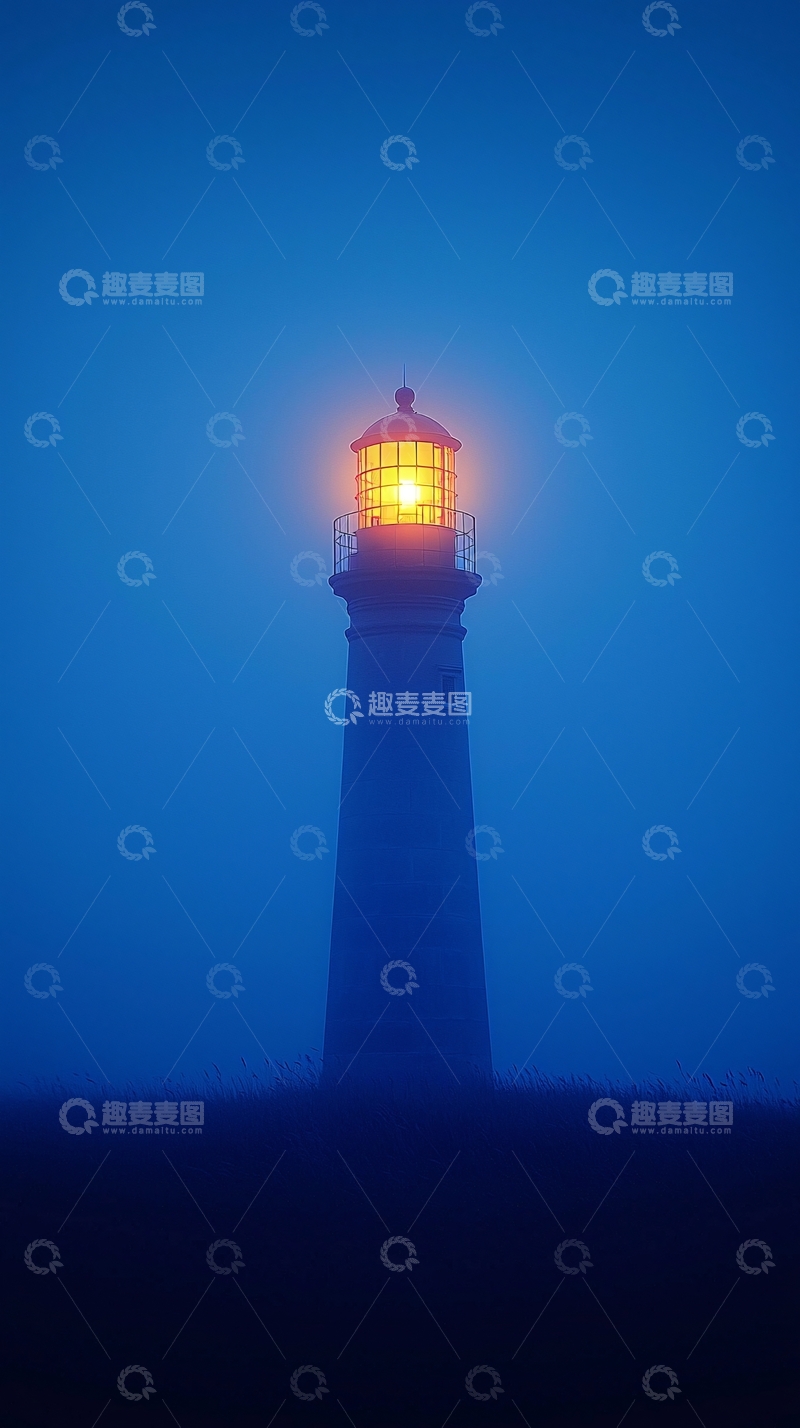 高清大图下载【趣麦麦图】夜色灯塔