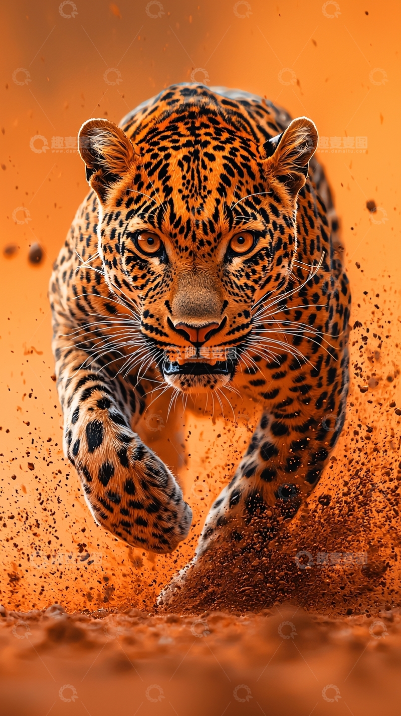 高清大图下载【趣麦麦图】-奔跑的猎豹