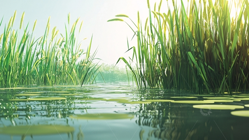 高清大图下载【趣麦麦图】阳光下的绿色稻田