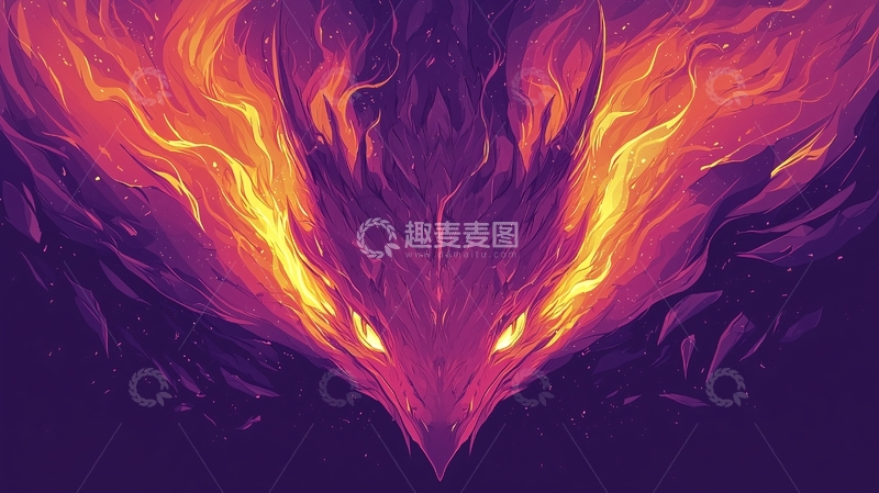 高清大图下载【趣麦麦图】火焰鸟头部抽象艺术
