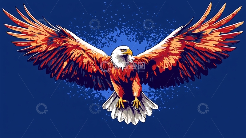 高清大图下载【趣麦麦图】展翅飞翔的雄鹰