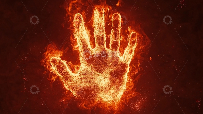 高清大图下载【趣麦麦图】燃烧的手印