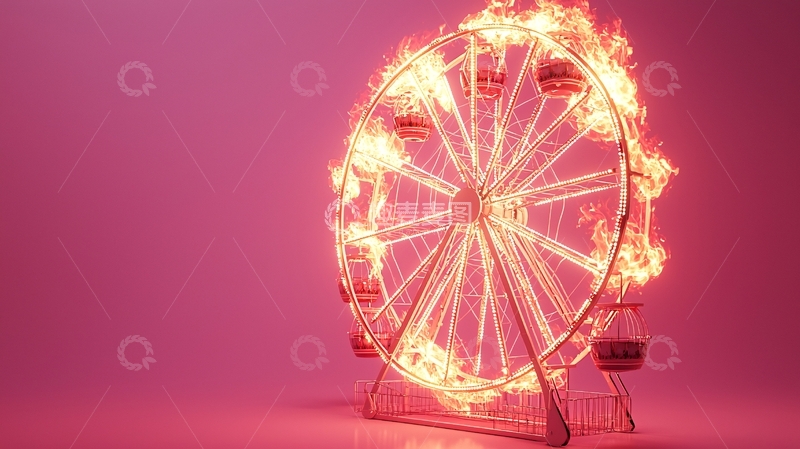 高清大图下载【趣麦麦图】燃烧的摩天轮