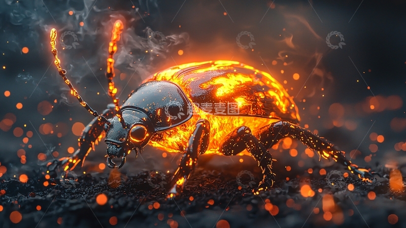 高清大图下载【趣麦麦图】燃烧的甲虫