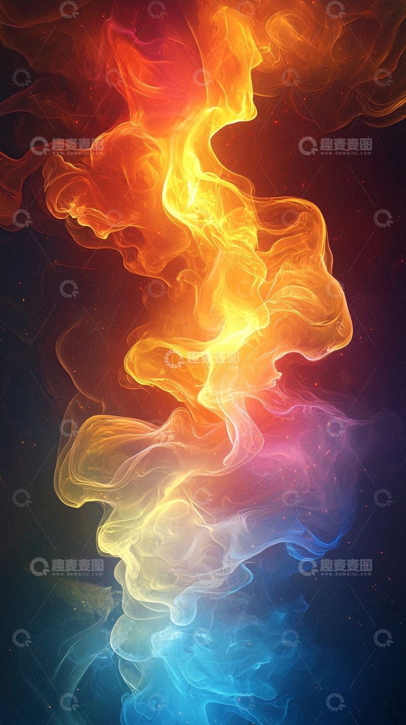 高清大图下载【趣麦麦图】火焰般的彩色烟雾