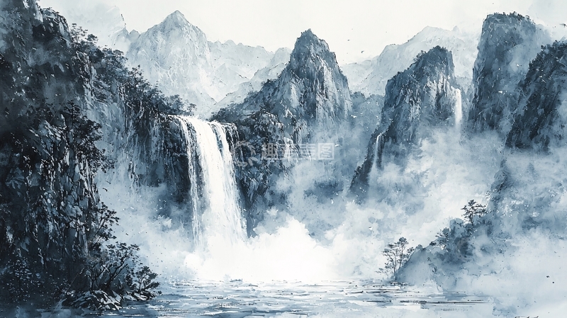 高清大图下载【趣麦麦图】水墨画山水