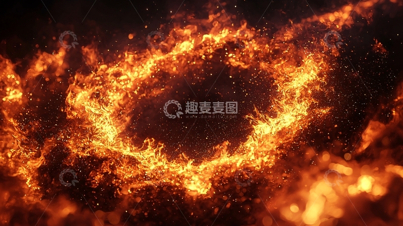 高清大图下载【趣麦麦图】火焰围绕的星云漩涡