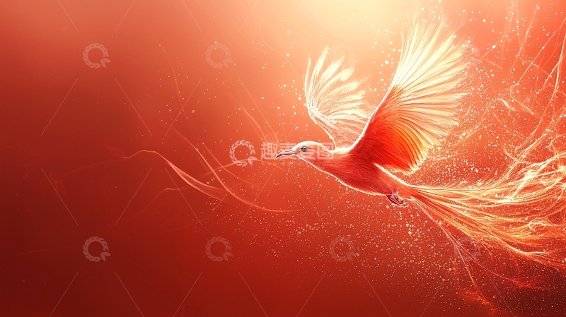 高清大图下载【趣麦麦图】火红凤凰飞翔