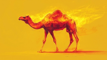 火焰燃烧的骆驼