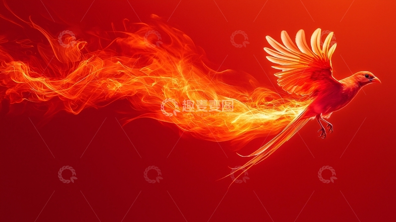 高清大图下载【趣麦麦图】火焰中飞舞的凤凰