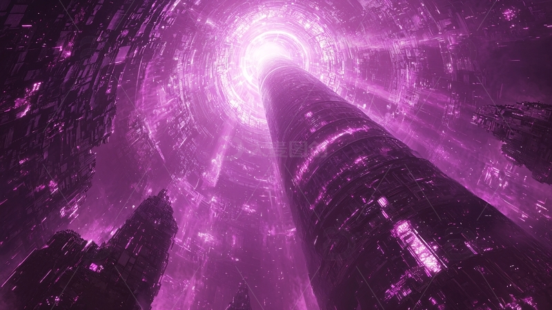 高清大图下载【趣麦麦图】紫色梦幻都市