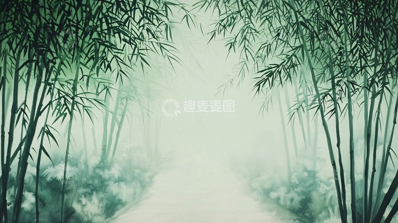 高清大图下载【趣麦麦图】水墨竹林