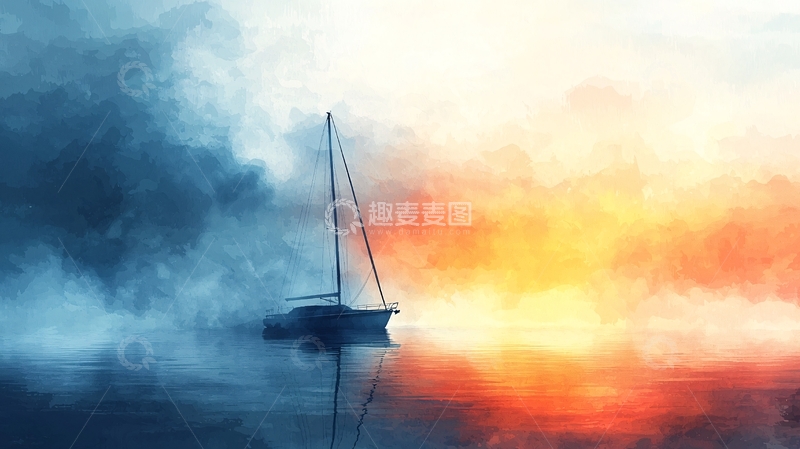 高清大图下载【趣麦麦图】帆船在日落时分