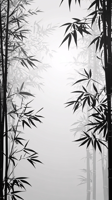 竹林水墨风格