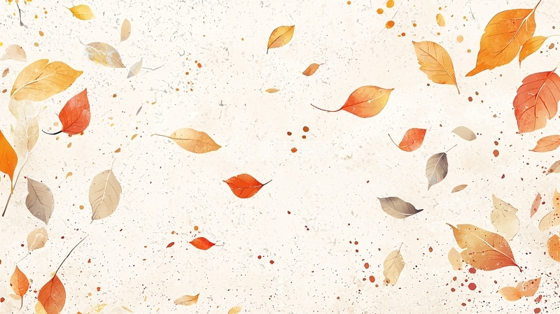 高清大图下载【趣麦麦图】轻柔飘落的秋叶背景图