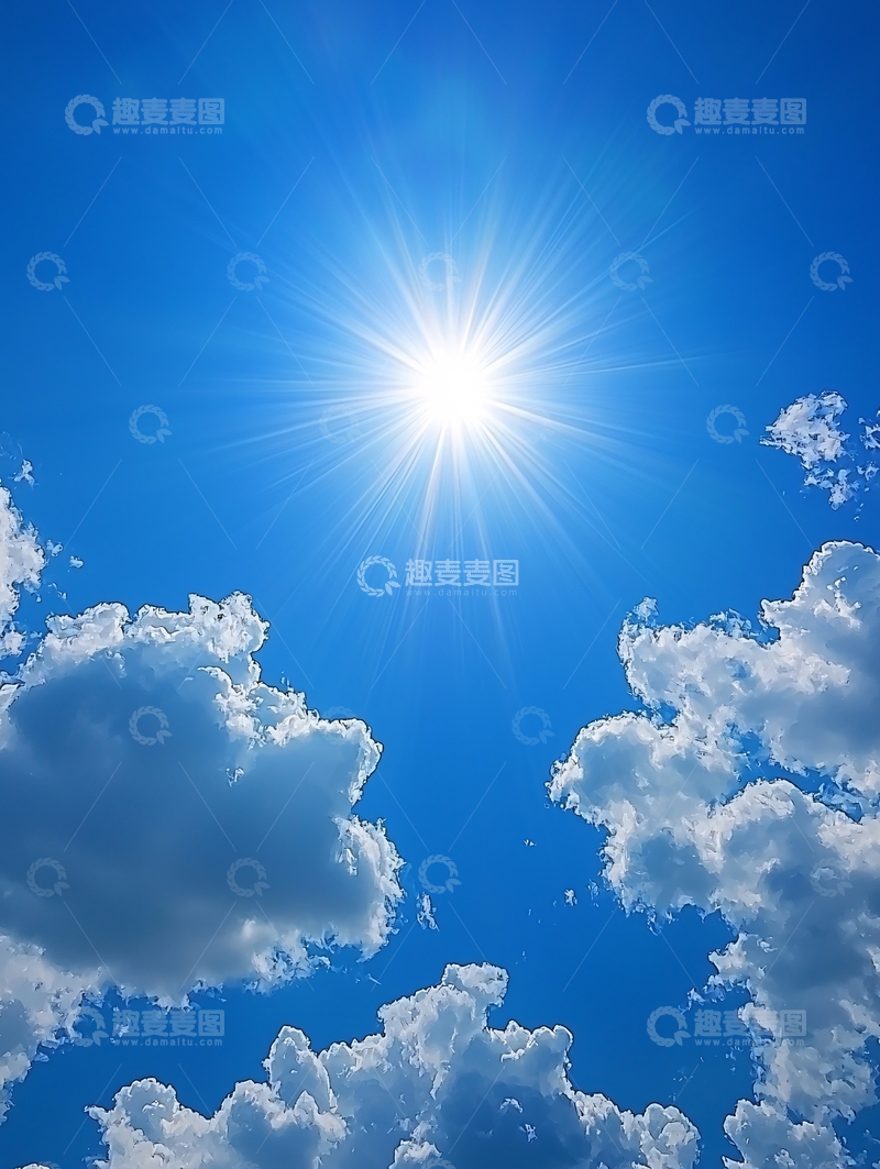 高清大图下载【趣麦麦图】蓝天白云阳光普照