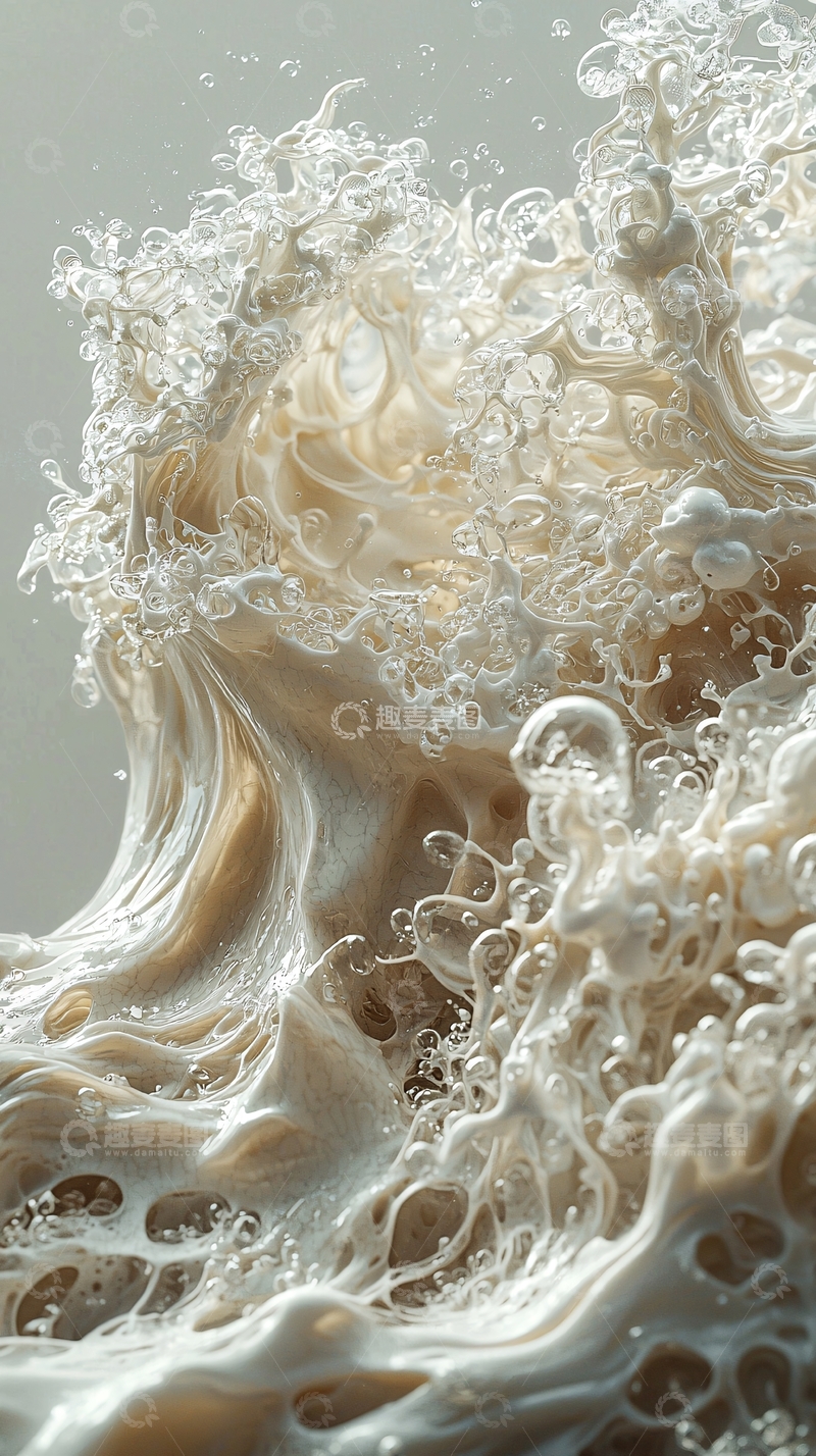 高清大图下载【趣麦麦图】抽象的奶油浪花